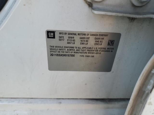 2G1105SA5H9167956 - 2017 CHEVROLET IMPALA LT 白色 照片 13