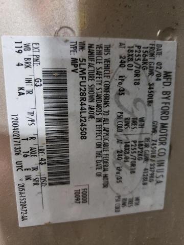 5LMFU28R44LJ24508 - 2004 LINCOLN NAVIGATOR ბეჟი ფოტო 13