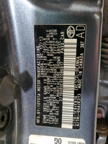 2T1BURHE6EC086817 - 2014 TOYOTA COROLLA L BLUE photo 12