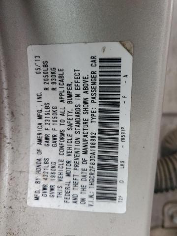 1HGCR2F83DA196982 - 2013 HONDA ACCORD EXL Altın fotoğraf 12