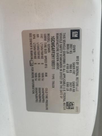 1GCWGAFF2H1186511 - 2017 CHEVROLET EXPRESS G2500 白色 照片 12