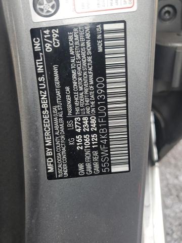 55SWF4KB1FU013900 - 2015 MERCEDES-BENZ C 300 4MATIC GRAY photo 12