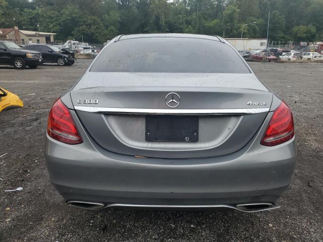 55SWF4KB1FU013900 - 2015 MERCEDES-BENZ C 300 4MATIC GRAY photo 6