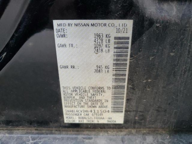 1N4BL4CV3MN411504 - 2021 NISSAN ALTIMA SR BLACK photo 12