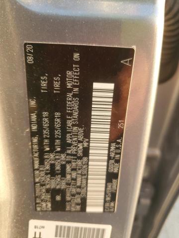 5TDGZRAH1LS026198 - 2020 TOYOTA HIGHLANDER XLE Արծաթագույն լուսանկար 13