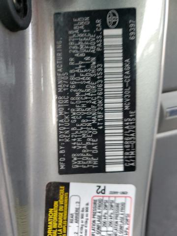 4T1BF30K76U631593 - 2006 TOYOTA CAMRY LE 灰色 照片 12