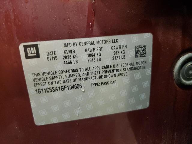 1G11C5SA1GF104656 - 2016 CHEVROLET MALIBU LIM LT 栗色 照片 13