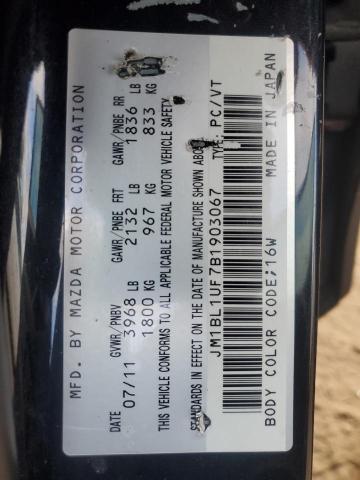 JM1BL1UF7B1903067 - 2011 MAZDA 3 I BLACK photo 13