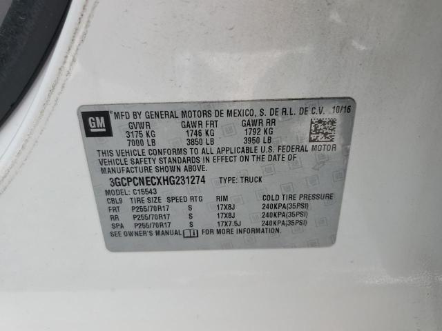 3GCPCNECXHG231274 - 2017 CHEVROLET SILVERADO C1500 白色 照片 12