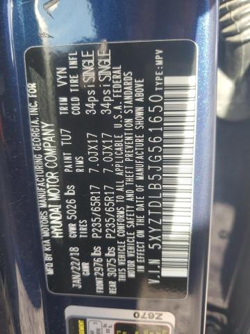 5XYZTDLB5JG561650 - 2018 HYUNDAI SANTA FE S Azul foto 13