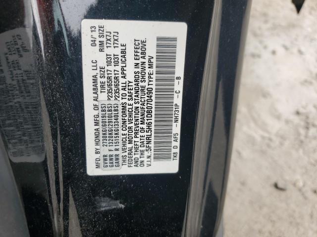 5FNRL5H61DB070490 - 2013 HONDA ODYSSEY EXL BLACK photo 14