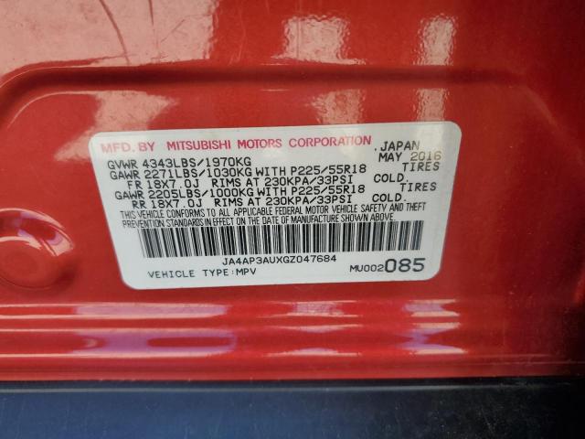 JA4AP3AUXGZ047684 - 2016 MITSUBISHI OUTLANDER ES 红色 照片 13