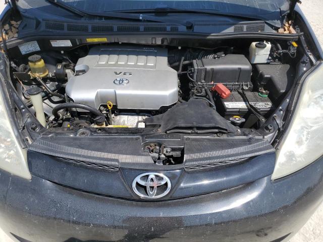 5TDZK22C28S203596 - 2008 TOYOTA SIENNA XLE შავი ფოტო 12