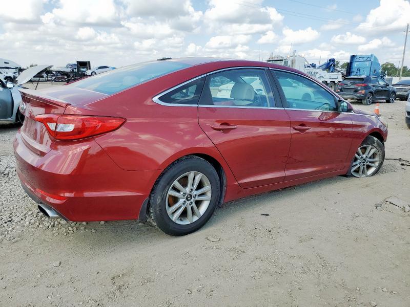 5NPE24AFXFH211311 - 2015 HYUNDAI SONATA SE RED photo 3