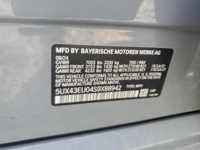 5UX43EU04S9X88942 - 2025 BMW X5 XDRIVE50E BLUE photo 13