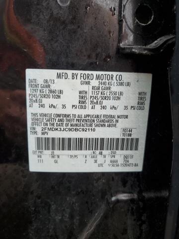 2FMDK3JC9DBC92110 - 2013 FORD EDGE SEL 棕色 照片 14