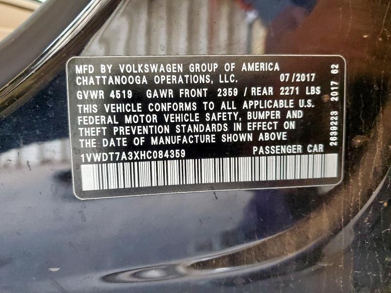 1VWDT7A3XHC084359 - 2017 VOLKSWAGEN PASSAT R-LINE Qara foto 12