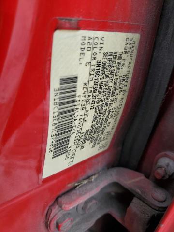 3N1BC13E89L374212 - 2009 NISSAN VERSA S 红色 照片 12