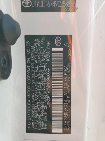 JTKDE167490288866 - 2009 TOYOTA SCION TC თეთრი ფოტო 12