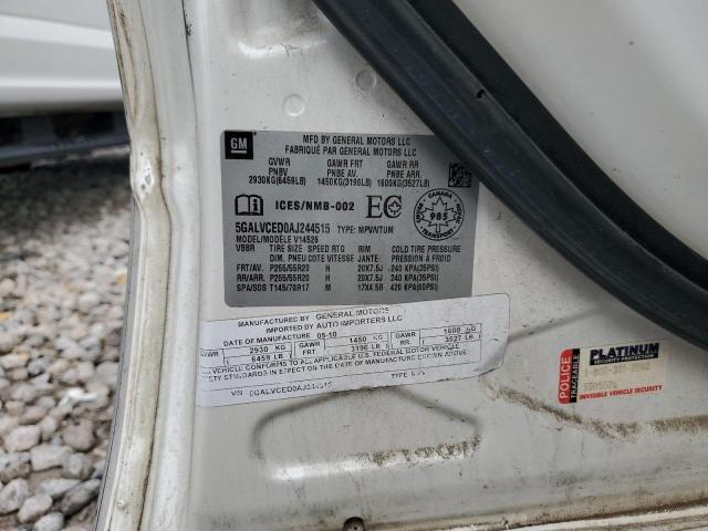 5GALVCED0AJ244515 - 2010 BUICK ENCLAVE CXL Weiß Foto 13