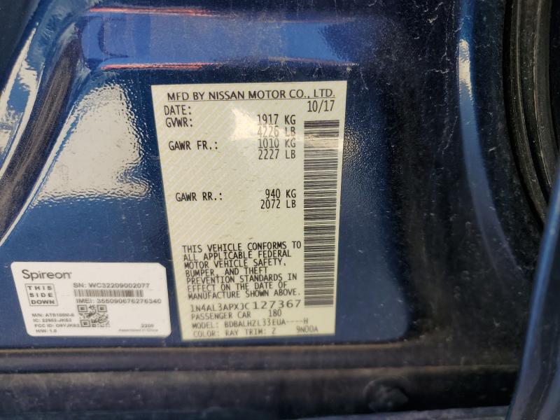 1N4AL3APXJC127367 - 2018 NISSAN ALTIMA 2.5 Mavi foto 13