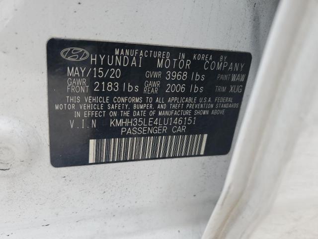 KMHH35LE4LU146151 - 2020 HYUNDAI ELANTRA GT WHITE photo 12