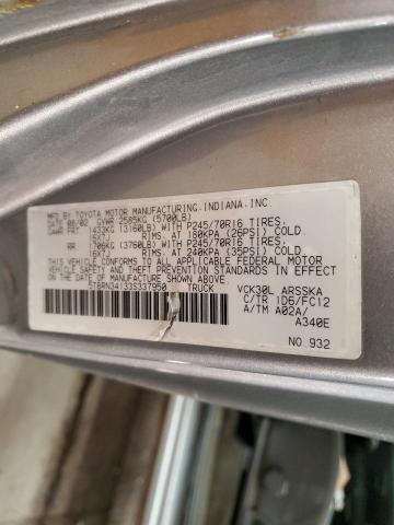 5TBRN34133S337950 - 2003 TOYOTA TUNDRA ACCESS CAB SR5 SILVER photo 12