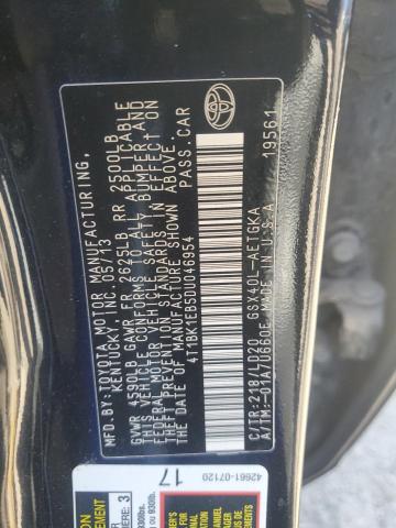 4T1BK1EB5DU046954 - 2013 TOYOTA AVALON BASE 黑色 照片 12