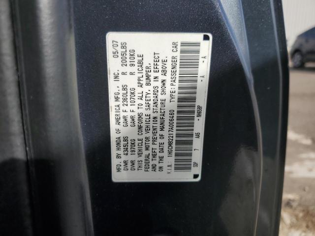 1HGCM82217A006460 - 2007 HONDA ACCORD LX BLACK photo 12