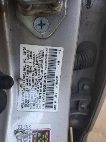 1HGFA16506L059977 - 2006 HONDA CIVIC LX BEIGE photo 12