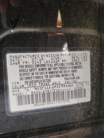 3N1AB7AP0JY347096 - 2018 NISSAN SENTRA S 黑色 照片 13