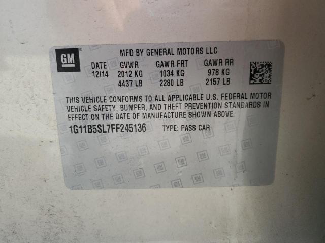 1G11B5SL7FF245136 - 2015 CHEVROLET MALIBU LS 金色 照片 12