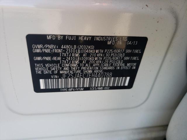 JF2SJAEC7EH440788 - 2014 SUBARU FORESTER 2.5I PREMIUM WHITE photo 12