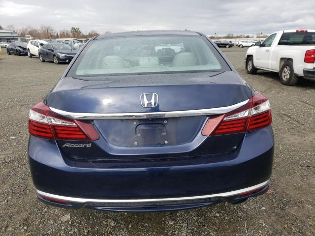 1HGCR2F30HA066670 - 2017 HONDA ACCORD LX BLUE photo 6