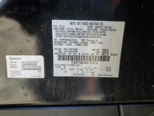 1FAHP2D84GG121616 - 2016 FORD TAURUS SE BLACK photo 13