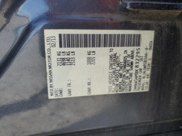 1N4AA5AP0DC832295 - 2013 NISSAN MAXIMA S GRAY photo 12