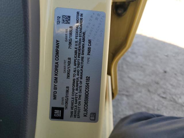 KL8CD6S99DC554182 - 2013 CHEVROLET SPARK 1LT YELLOW photo 12