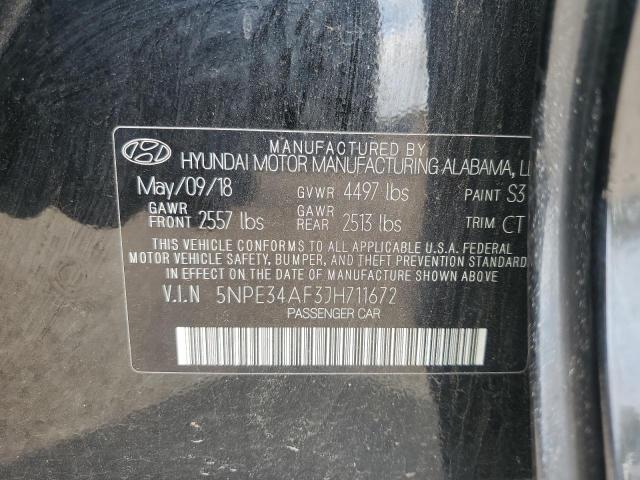 5NPE34AF3JH711672 - 2018 HYUNDAI SONATA SPORT Siyah fotoğraf 12