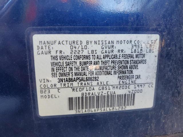 3N1AB6AP5AL686282 - 2010 NISSAN SENTRA 2.0 BLUE photo 12