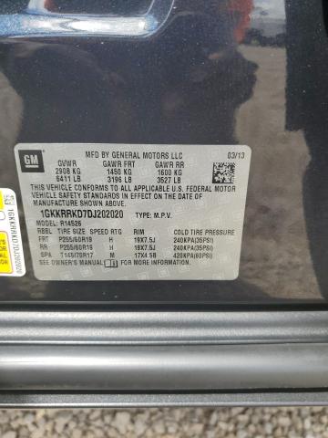 1GKKRRKD7DJ202020 - 2013 GMC ACADIA SLT-1 BLACK photo 13