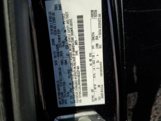 1FMCU0J90DUB22740 - 2013 FORD ESCAPE TITANIUM BLACK photo 13