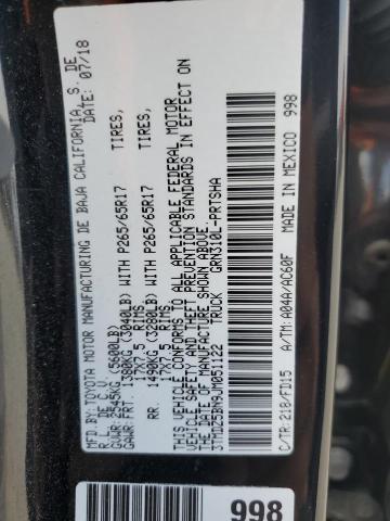 3TMDZ5BN9JM051122 - 2018 TOYOTA TACOMA DOUBLE CAB Արծաթագույն լուսանկար 12