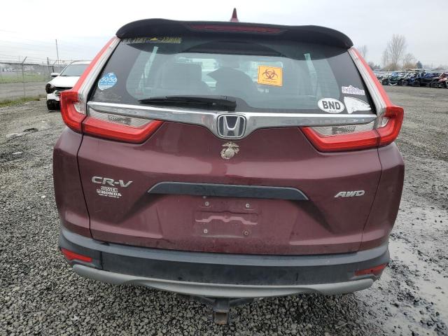 2HKRW6H3XHH223801 - 2017 HONDA CR-V LX BURGUNDY photo 6