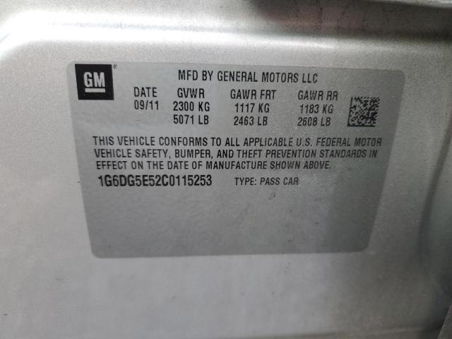 1G6DG5E52C0115253 - 2012 CADILLAC CTS LUXURY COLLECTION ვერცხლისფერი ფოტო 12