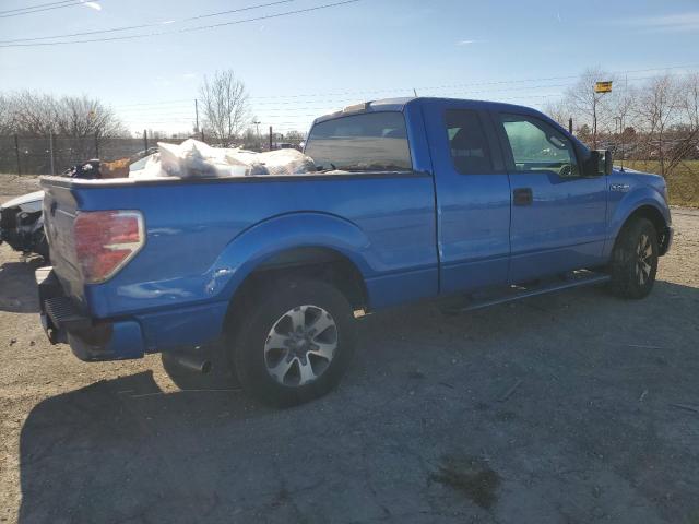 1FTEX1CM0BFC47539 - 2011 FORD F150 SUPER CAB BLUE photo 3