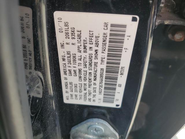1HGCP2E76AA085028 - 2010 HONDA ACCORD EX BLACK photo 12