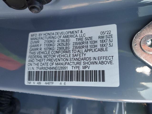 7FARW2H84NE028991 - 2022 HONDA CR-V EXL SILVER photo 13