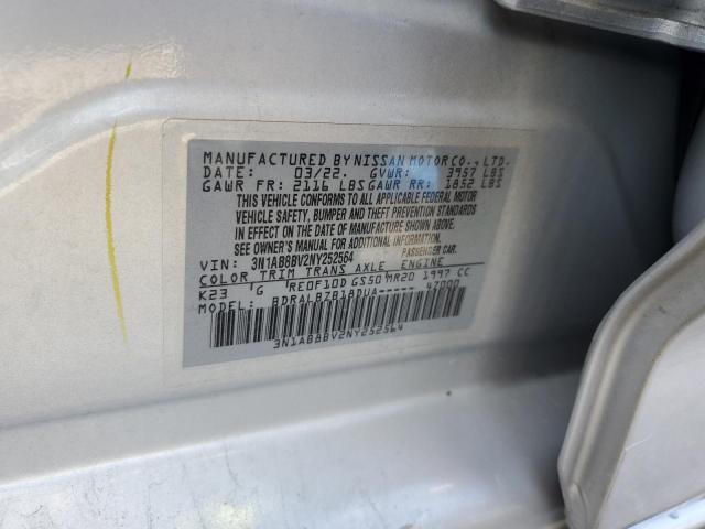 3N1AB8BV2NY252564 - 2022 NISSAN SENTRA S SILVER photo 12