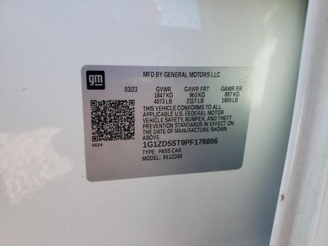 1G1ZD5ST9PF179896 - 2023 CHEVROLET MALIBU LT 白色 照片 12