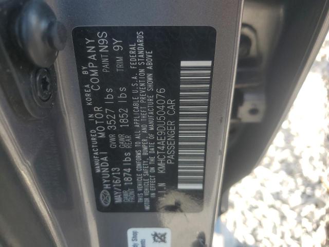 KMHCT4AE9DU504076 - 2013 HYUNDAI ACCENT GLS GRAY photo 12